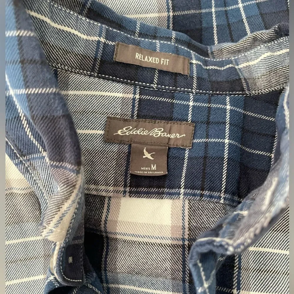 eddie bauer flannel shirt Bundle Of Two Classic Plaid mens Medium